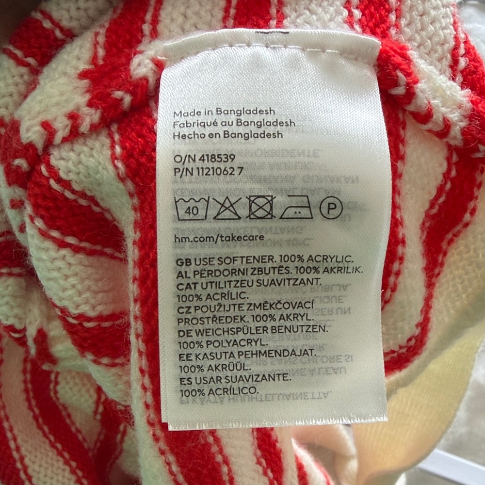 Cream and Red Striped Knit Tie-Back Tank Top - Picture 4 of 4
